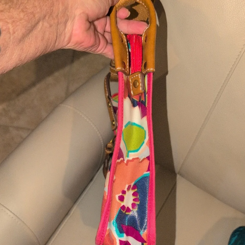 Fossil Floral Canvas Crossbody Bag